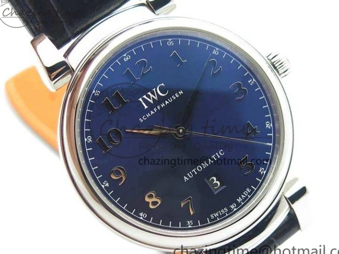 MIROTIME 0714 MoistureWicking Da Vinci IW356601 SS MKF 1:1 Best Edition Blue Dial On Black Leather Strap A 7233